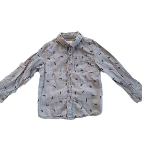 Cat & Jack Button Down Robot Shirt - Picture 1 of 2